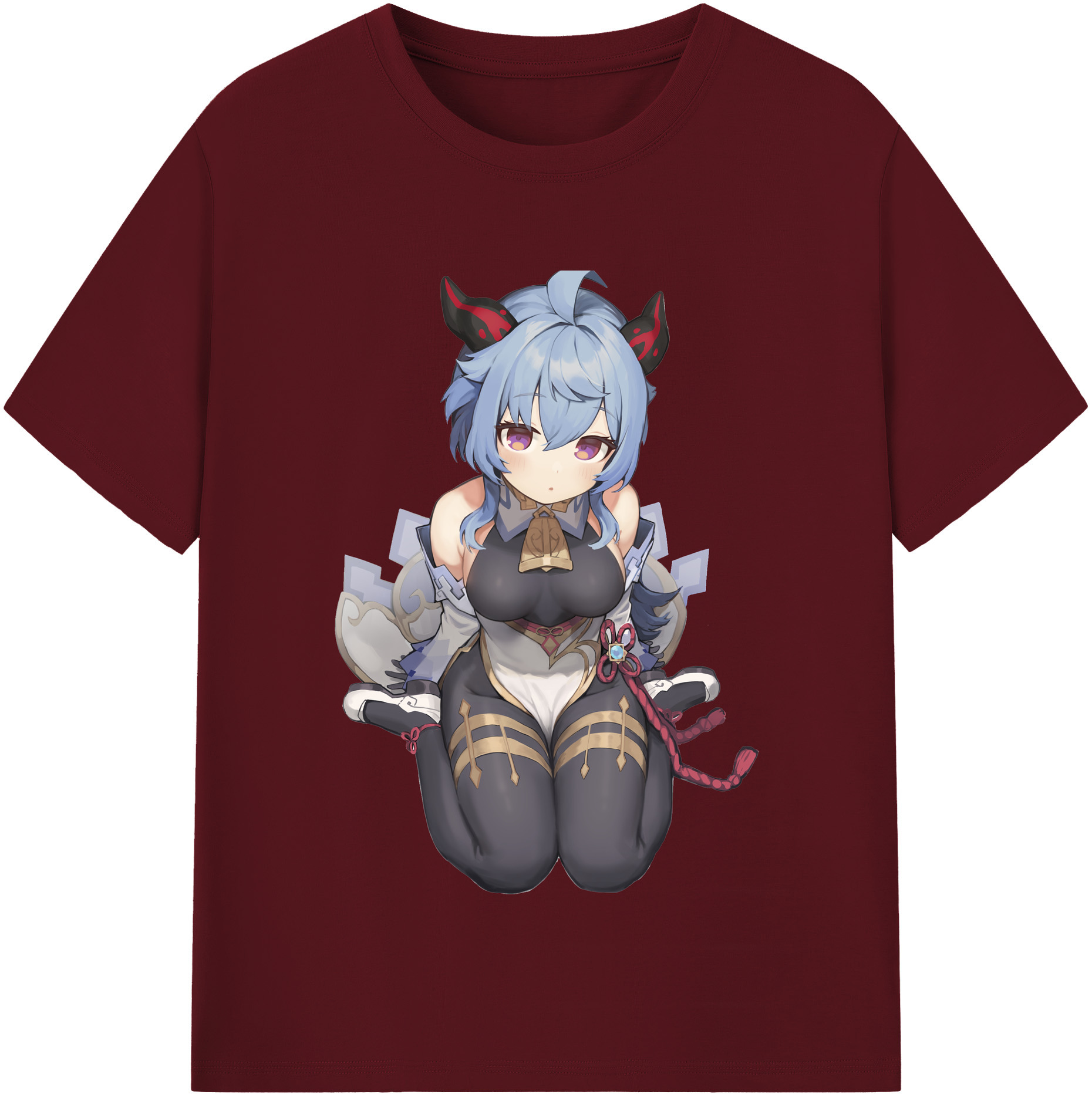 げんし神 甘雨 かんう genshin Ganyu 綿100％半袖Tシャツ（フロントプリント）
